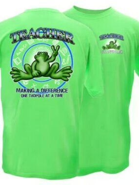 Peace Frogs Teacher T-Shirt ~ 100% Cotton ~ 2X-Large ~ Brand New!